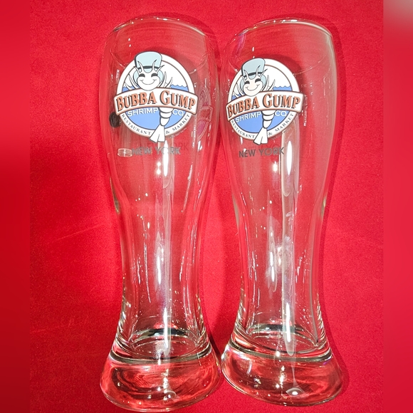 Bubba Gump Shrimp Co. Dining 2 Vintage 6oz Pilsner Glasses Bubba Gump Times Square Nyc